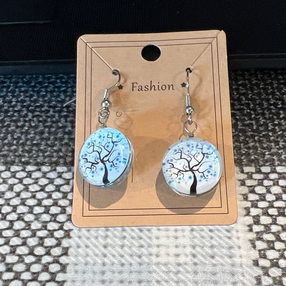 Blue Tree Earrings